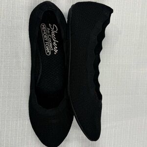 Skechers Women’s Cleo Love Spell Flats 8.5 Stretch Fit Black